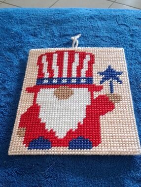 Patriotic Red, White & Blue Holiday Gnome Wall Hanging